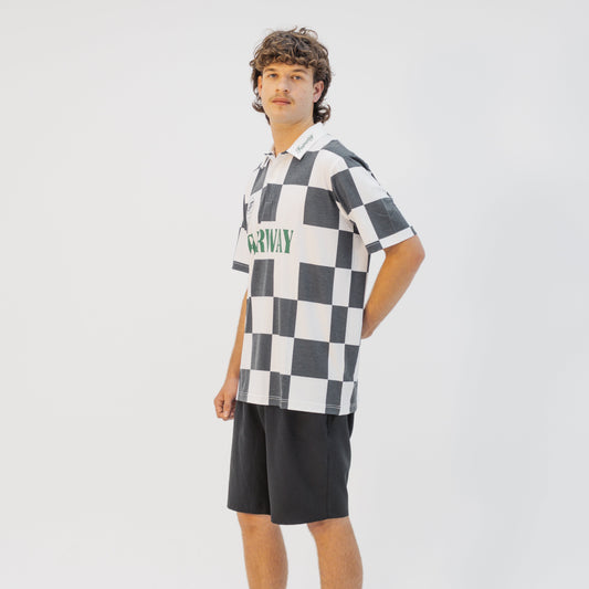 Performance Polo Checkered - Black & White
